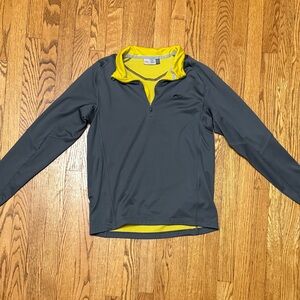 Gray and Yellow Quarter-Zip Pullover